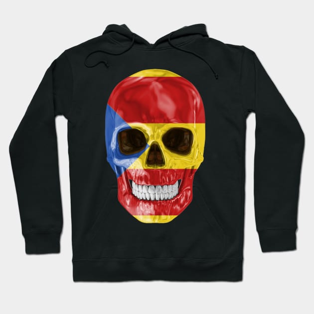 Catalonia Flag Skull - Gift for Catalonia With Roots From Catalonia Hoodie by Country Flags